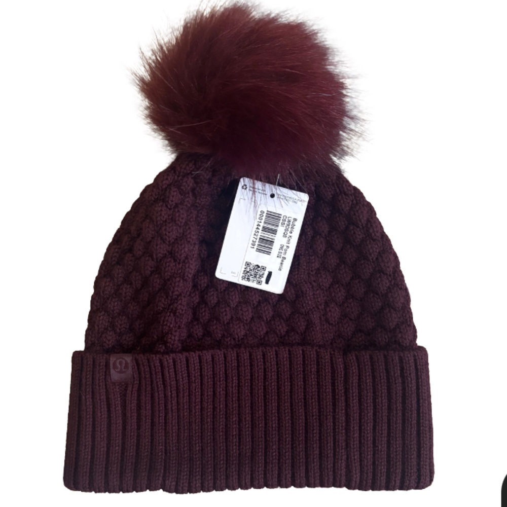 lululemon chevron knit pom pom beanie